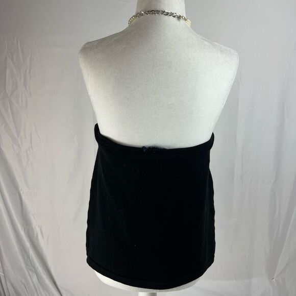 Chaps Black Silk Blend Pearl Halter Top Women’s Size Large - Picture 4 of 14